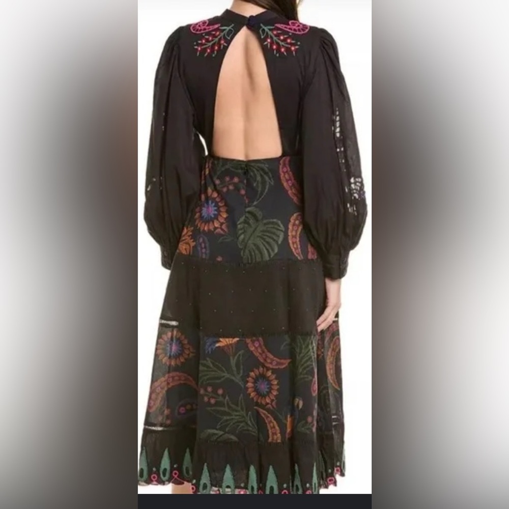 Farm Rio Embroidered Black Maxi Dress - Picture 4 of 4
